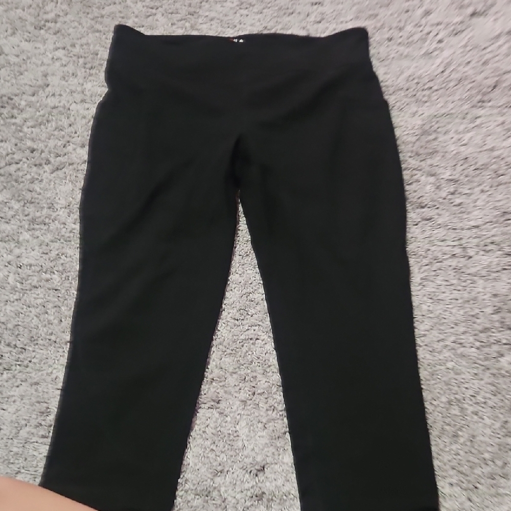 Fila Black Cropped Workout Pants
